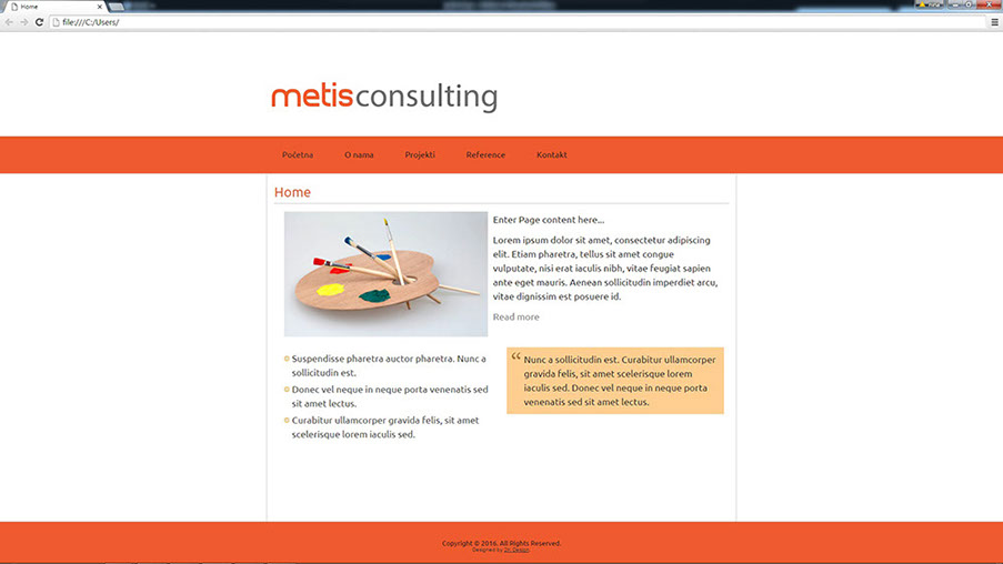 INTERNET STRANICA ZA METIS CONSULTING